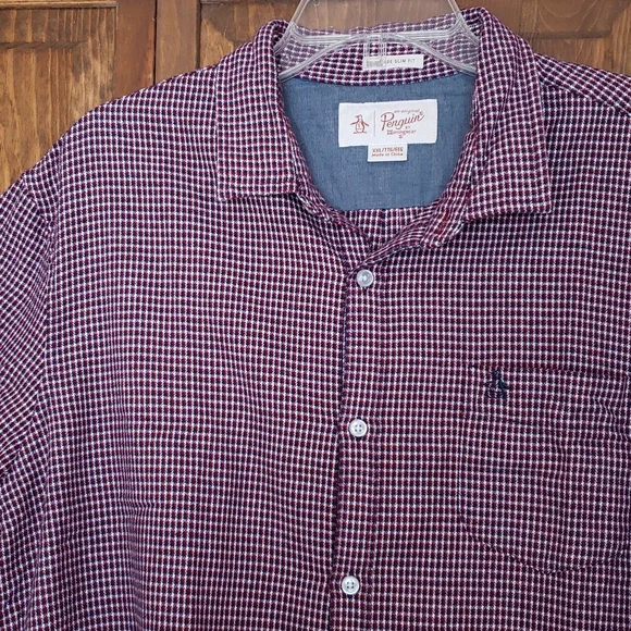 Penguin Heritage Slim Fit Flannel Shirt Sz XXL - Picture 3 of 7